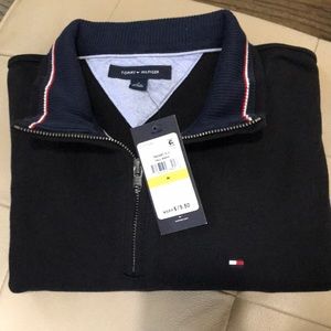 Mens M Tommy Hilfiger black quarter zip sweater